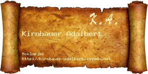 Kirnbauer Adalbert névjegykártya